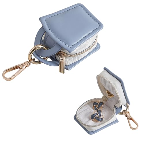 GELVTIC Reise-Schmuckhalter, Schlüsselanhänger, Mini-Schmucketui, tragbare Kunstleder-Ring-Organizer-Box, Fitnessstudio, Sport, Ohrringe, Halskette, Ring, Aufbewahrung, Schmuckschatulle für Frauen GELVTIC Reise-Schmuckhalter, Schlüsselanhänger, Mini-Schmucketui, tragbare Kunstleder-Ring-Organizer-Box, Fitnessstudio, Sport, Ohrringe, Halskette, Ring, Aufbewahrung, Schmuckschatulle für Frauen von GELVTIC