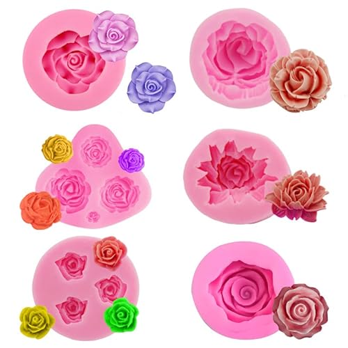 Silikonformen für Blumen, 3D-Blumen, Kerzen, für Kuchendekoration, Rose, Fondant, Kuchenform, Bastelarbeiten, Werkzeuge für Schokolade, Backen, Seife, Epoxidharz, Gießwachs, Polymer, 4 Stück Silikonformen für Blumen, 3D-Blumen, Kerzen, für Kuchendekoration, Rose, Fondant, Kuchenform, Bastelarbeiten, Werkzeuge für Schokolade, Backen, Seife, Epoxidharz, Gießwachs, Polymer, 4 Stück von GELXGRIT