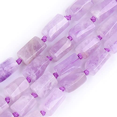 GEM-INSIDE 27 Stück 8 x 12 mm natürlicher heller Amethyst, Quarz, Edelstein, facettierte, Freiformröhrchen, Chakra-Perlen für Schmuckherstellung, 38,1 cm Strang GEM-INSIDE 27 Stück 8 x 12 mm natürlicher heller Amethyst, Quarz, Edelstein, facettierte, Freiformröhrchen, Chakra-Perlen für Schmuckherstellung, 38,1 cm Strang von GEM-INSIDE CREATE YOUR OWN FASHION