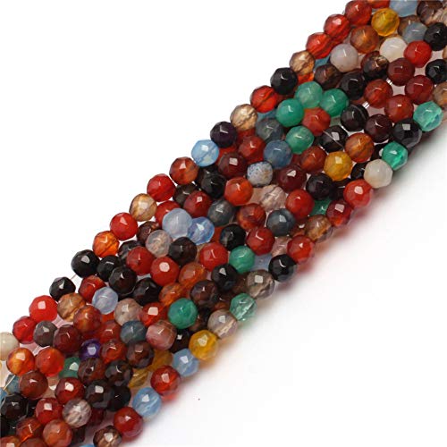 GEM-INSIDE CREATE YOUR OWN FASHION Sweet & Happy Girl'S Store 3mm Runde facettierte Edelstein Achat Perlen Strang Mixed 15 Zoll Schmuckherstellung Perlen von GEM-INSIDE CREATE YOUR OWN FASHION