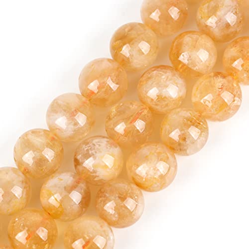 GEM-INSIDE Natürliche 10 mm Citrin-Edelstein-Halbedelstein, lose Perlen für die Schmuckherstellung, 38,1 cm von GEM-INSIDE CREATE YOUR OWN FASHION