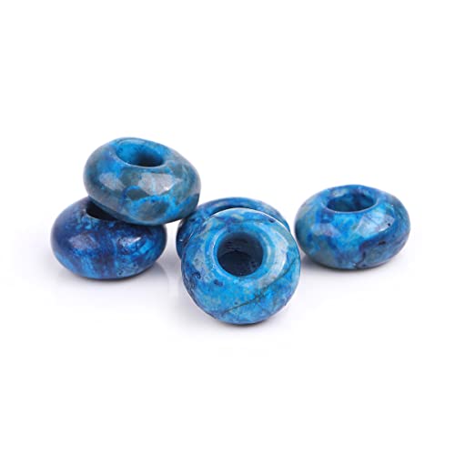 GEM-Inside 10 Stück gefärbter blauer Crazy Lace Achat 14 mm großes Loch, Paracord-Kordelende, Rondelle, Donuts, Abstandshalter, Perlen für Schmuckherstellung, Energie, Chakra-Stein GEM-Inside 10 Stück gefärbter blauer Crazy Lace Achat 14 mm großes Loch, Paracord-Kordelende, Rondelle, Donuts, Abstandshalter, Perlen für Schmuckherstellung, Energie, Chakra-Stein von GEM-INSIDE CREATE YOUR OWN FASHION
