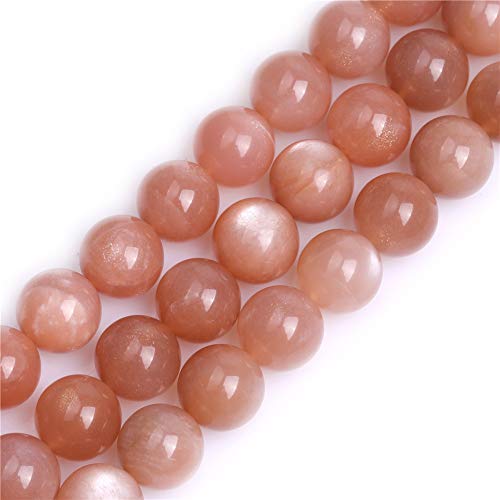 GEM-Inside 14 mm AA Grade Orange Mondstein Runde Edelsteine Halbedelstein lose Perlen für Schmuckherstellung, 38,1 cm von GEM-INSIDE CREATE YOUR OWN FASHION