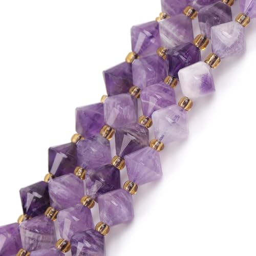 GEM-Inside 40 Stück facettierte Bipyramiden-Doppelkegel Dream-Abstandshalter für Schmuckherstellung, 8 mm, natürlicher Amethyst, Quarz, Edelstein-Anhänger GEM-Inside 40 Stück facettierte Bipyramiden-Doppelkegel Dream-Abstandshalter für Schmuckherstellung, 8 mm, natürlicher Amethyst, Quarz, Edelstein-Anhänger von GEM-INSIDE CREATE YOUR OWN FASHION