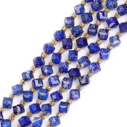 GEM-Inside 52 Stück facettierter diagonaler Würfel, quadratisch, blau, 4 x 6 mm, natürlicher Lapislazuli-Jaspis-Stein, Edelstein-Anhänger, Abstandshalter für Schmuckherstellung, Armband, NEC GEM-Inside 52 Stück facettierter diagonaler Würfel, quadratisch, blau, 4 x 6 mm, natürlicher Lapislazuli-Jaspis-Stein, Edelstein-Anhänger, Abstandshalter für Schmuckherstellung, Armband, NEC von GEM-INSIDE CREATE YOUR OWN FASHION