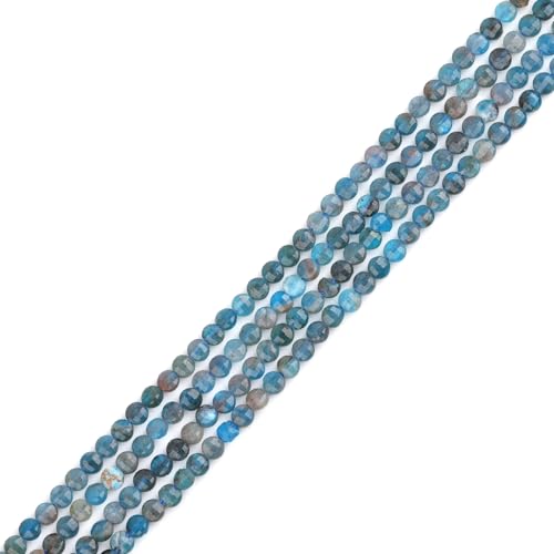 GEM-Inside 90 Stück 4 mm Münze doppelfacettierte natürliche blaue Apa-Quarzperlen Steinperlen für Schmuckherstellung, Bastelbedarf von GEM-INSIDE CREATE YOUR OWN FASHION