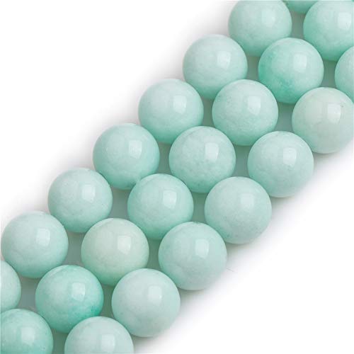 GEM-Inside Natürliche 14 mm himmelblaue Jade runde Edelstein-Halbedelstein-lose Perlen für Schmuckherstellung 38,1 cm von GEM-INSIDE CREATE YOUR OWN FASHION