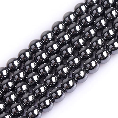 GEM-Inside Natürliche 6 mm schwarze Hämatit-Edelsteine, Halbedelstein, lose Perlen für Schmuckherstellung, 38,1 cm, unattraktiv von GEM-INSIDE CREATE YOUR OWN FASHION