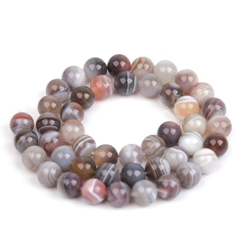 GEM-Inside Natürlicher 8 mm Botswana-Achat, glatt, rund, Edelstein, Halbedelstein, lose Perlen für Schmuckherstellung, 38,1 cm GEM-Inside Natürlicher 8 mm Botswana-Achat, glatt, rund, Edelstein, Halbedelstein, lose Perlen für Schmuckherstellung, 38,1 cm von GEM-INSIDE CREATE YOUR OWN FASHION