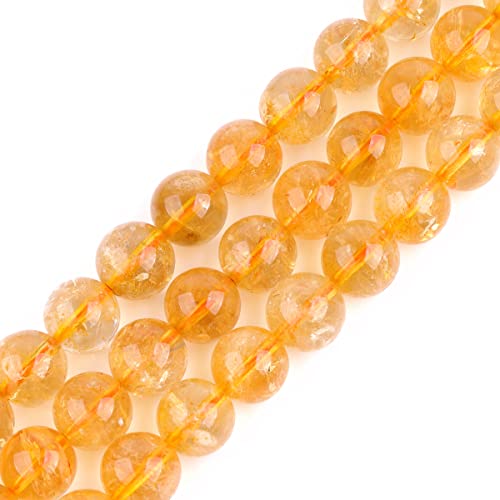 GEM-Inside Perlen für Schmuckherstellung, 10 mm, Citrin, rund, Gelb, 15 Zoll von GEM-INSIDE CREATE YOUR OWN FASHION