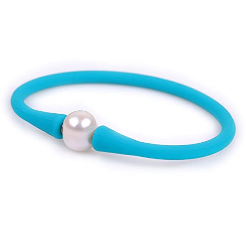 Gem-Inside 11 mm echte Perle Brautjungfer Blau Stimmungsvolles Silikon Gummi Stretch Süßwasser-Zuchtperlen Schmuck Armbänder für Frauen 17,8 cm Gem-Inside 11 mm echte Perle Brautjungfer Blau Stimmungsvolles Silikon Gummi Stretch Süßwasser-Zuchtperlen Schmuck Armbänder für Frauen 17,8 cm von GEM-INSIDE CREATE YOUR OWN FASHION