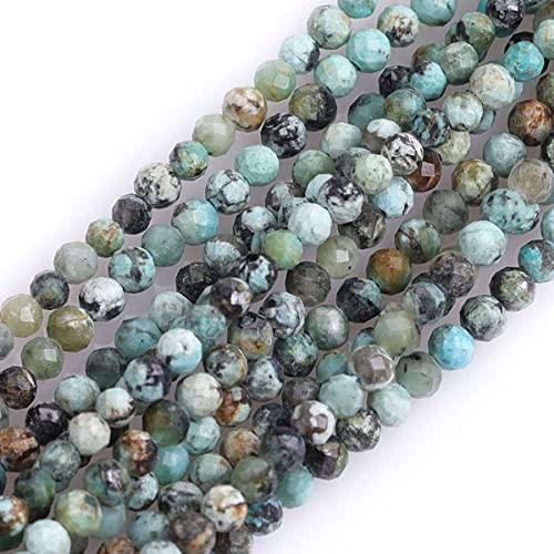 Gem-Inside 2 mm afrikanischer Türkis, natürlicher Edelstein, facettiert, rund, Halbedelstein, lose Rocailles, für Schmuckherstellung, 38,1 cm Strang Gem-Inside 2 mm afrikanischer Türkis, natürlicher Edelstein, facettiert, rund, Halbedelstein, lose Rocailles, für Schmuckherstellung, 38,1 cm Strang von GEM-INSIDE CREATE YOUR OWN FASHION