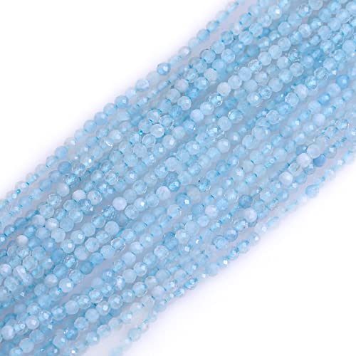 Gem-Inside 2 mm natürlicher blauer Aquamarin-Quarz, echter Kristall, facettiert, Abstandshalter für Schmuckherstellung, Strang, 40,6 cm Gem-Inside 2 mm natürlicher blauer Aquamarin-Quarz, echter Kristall, facettiert, Abstandshalter für Schmuckherstellung, Strang, 40,6 cm von GEM-INSIDE CREATE YOUR OWN FASHION