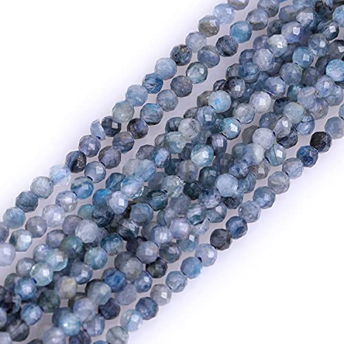 Gem-Inside 2 mm blauer Kyanit, natürlicher Edelstein, facettiert, rund, Halbedelstein, lose Rocailles-Perlen für Schmuckherstellung, 38,1 cm Strang Gem-Inside 2 mm blauer Kyanit, natürlicher Edelstein, facettiert, rund, Halbedelstein, lose Rocailles-Perlen für Schmuckherstellung, 38,1 cm Strang von GEM-INSIDE CREATE YOUR OWN FASHION