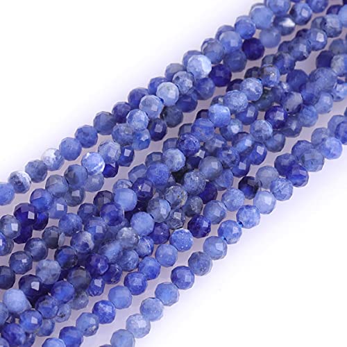 Gem-Inside 2 mm blauer Sodalith-Jaspis, natürlicher Edelstein, facettiert, rund, Halbedelstein, lose Rocailles, für Schmuckherstellung, 38,1 cm Strang Gem-Inside 2 mm blauer Sodalith-Jaspis, natürlicher Edelstein, facettiert, rund, Halbedelstein, lose Rocailles, für Schmuckherstellung, 38,1 cm Strang von GEM-INSIDE CREATE YOUR OWN FASHION
