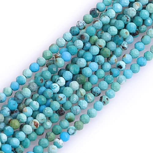Gem-Inside 2 mm blauer türkiser Jaspis, natürlicher Edelstein, facettiert, rund, Halbedelstein, lose Rocailles-Perlen für Schmuckherstellung, 38,1 cm Strang Gem-Inside 2 mm blauer türkiser Jaspis, natürlicher Edelstein, facettiert, rund, Halbedelstein, lose Rocailles-Perlen für Schmuckherstellung, 38,1 cm Strang von GEM-INSIDE CREATE YOUR OWN FASHION