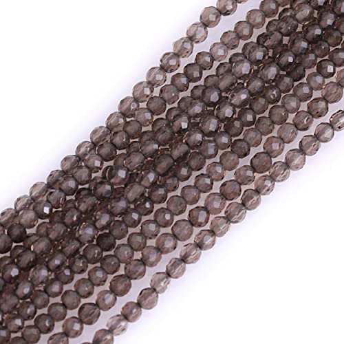 Gem-Inside 2 mm brauner Rauchquarz, natürlicher Edelstein, facettiert, rund, Halbedelstein, lose Rocailles, für Schmuckherstellung, 38,1 cm Strang von GEM-INSIDE CREATE YOUR OWN FASHION