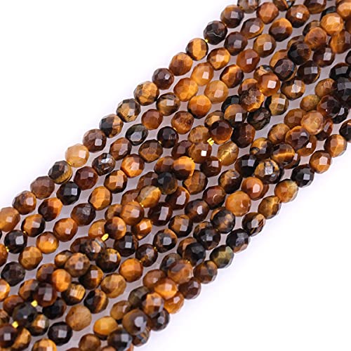 Gem-Inside 2 mm gelbes Tigerauge, natürlicher Edelstein, facettiert, rund, Halbedelstein, lose Rocailles, für Schmuckherstellung, 38,1 cm Strang Gem-Inside 2 mm gelbes Tigerauge, natürlicher Edelstein, facettiert, rund, Halbedelstein, lose Rocailles, für Schmuckherstellung, 38,1 cm Strang von GEM-INSIDE CREATE YOUR OWN FASHION
