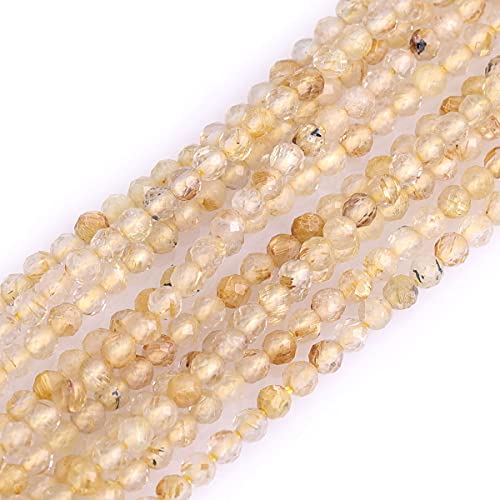 Gem-Inside 2 mm goldener, geruhlter Quarz, natürlicher Edelstein, facettiert, rund, Halbedelstein, lose Rocailles-Perlen für Schmuckherstellung, 38,1 cm Strang Gem-Inside 2 mm goldener, geruhlter Quarz, natürlicher Edelstein, facettiert, rund, Halbedelstein, lose Rocailles-Perlen für Schmuckherstellung, 38,1 cm Strang von GEM-INSIDE CREATE YOUR OWN FASHION