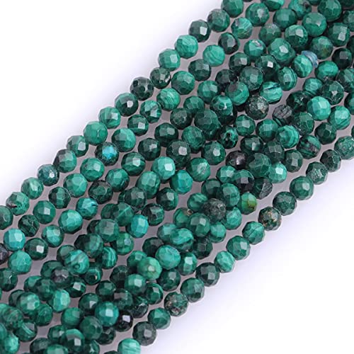 Gem-Inside 2 mm grüner Malachit, natürlicher Edelstein, facettiert, rund, Halbedelstein, lose Rocailles-Perlen für Schmuckherstellung, 38,1 cm Strang Gem-Inside 2 mm grüner Malachit, natürlicher Edelstein, facettiert, rund, Halbedelstein, lose Rocailles-Perlen für Schmuckherstellung, 38,1 cm Strang von GEM-INSIDE CREATE YOUR OWN FASHION