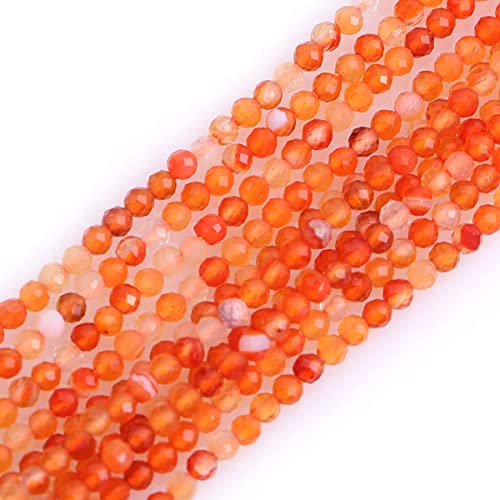 Gem-Inside Rocailles-Perlen aus rotem Karneol-Achat, natürlicher Edelstein, facettiert, rund, Halbedelstein, lose Rocailles-Perlen für Schmuckherstellung, 38,1 cm Strang Gem-Inside Rocailles-Perlen aus rotem Karneol-Achat, natürlicher Edelstein, facettiert, rund, Halbedelstein, lose Rocailles-Perlen für Schmuckherstellung, 38,1 cm Strang von GEM-INSIDE CREATE YOUR OWN FASHION