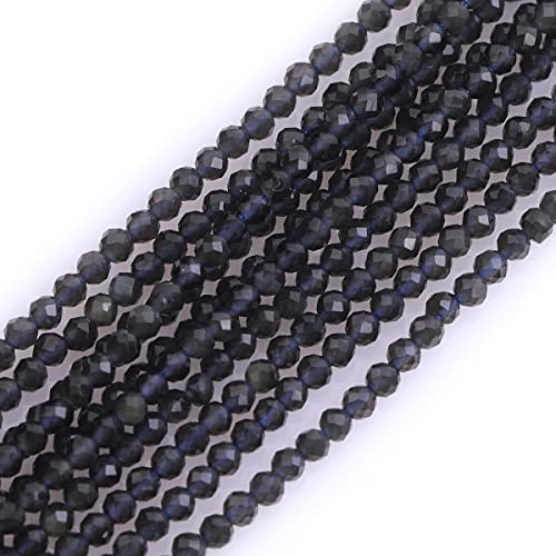 Gem-Inside 2 mm schwarzer Obsidian, natürlicher Edelstein, facettiert, rund, Halbedelstein, lose Rocailles-Perlen für Schmuckherstellung, 38,1 cm Strang Gem-Inside 2 mm schwarzer Obsidian, natürlicher Edelstein, facettiert, rund, Halbedelstein, lose Rocailles-Perlen für Schmuckherstellung, 38,1 cm Strang von GEM-INSIDE CREATE YOUR OWN FASHION