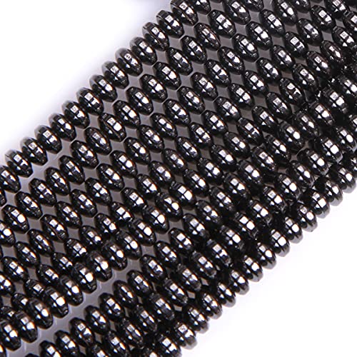 Gem-Inside 2 x 4 mm nicht-magnetische Hämatit-Rondelle-Metallperlen, natürlicher Edelstein, Heishi-Abstandshalter-Perlen für Halsketten, Schmuckherstellung, Handwerksprojekt, Strang, 38,1 cm von GEM-INSIDE CREATE YOUR OWN FASHION