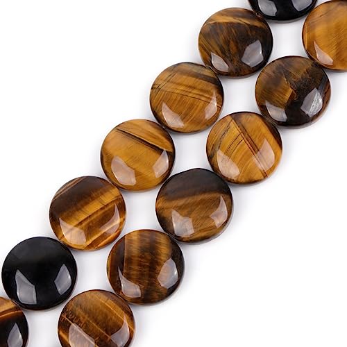 Gem-Inside 20 mm natürliche Tigeraugen-Münzen-Chakren-Steine, Halbedelstein-Perlen für Schmuckherstellung, Strang, 38,1 cm Gem-Inside 20 mm natürliche Tigeraugen-Münzen-Chakren-Steine, Halbedelstein-Perlen für Schmuckherstellung, Strang, 38,1 cm von GEM-INSIDE CREATE YOUR OWN FASHION