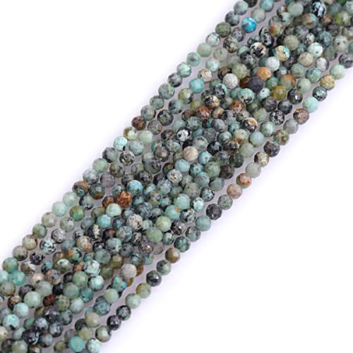 Gem-Inside 3 mm afrikanischer Türkis, natürlicher Edelstein, facettiert, rund, Halbedelstein, lose Rocailles, für Schmuckherstellung, 38,1 cm Strang Gem-Inside 3 mm afrikanischer Türkis, natürlicher Edelstein, facettiert, rund, Halbedelstein, lose Rocailles, für Schmuckherstellung, 38,1 cm Strang von GEM-INSIDE CREATE YOUR OWN FASHION
