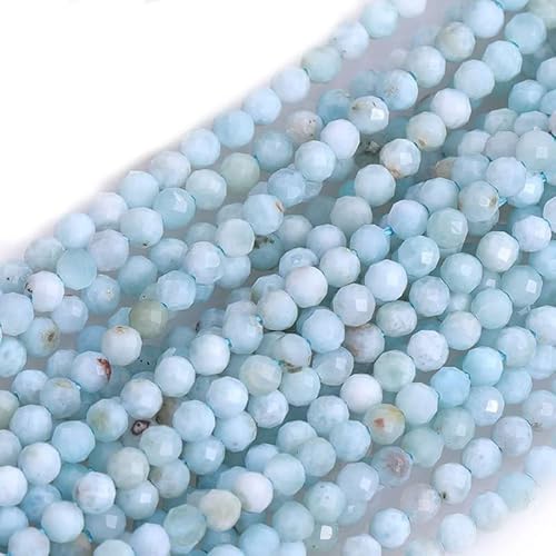 Gem-Inside 3 mm blauer Larmiar, natürlicher Edelstein, facettiert, rund, Halbedelstein, lose Rocailles, für Schmuckherstellung, 38,1 cm Strang Gem-Inside 3 mm blauer Larmiar, natürlicher Edelstein, facettiert, rund, Halbedelstein, lose Rocailles, für Schmuckherstellung, 38,1 cm Strang von GEM-INSIDE CREATE YOUR OWN FASHION