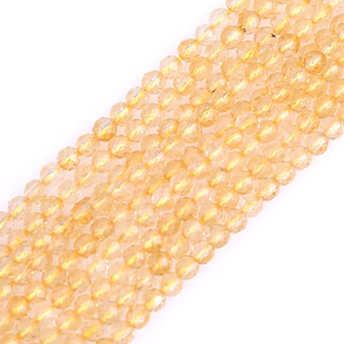 Gem-Inside 3 mm gelber Citrin, natürlicher Edelstein, facettiert, rund, Halbedelstein, lose Rocailles, für Schmuckherstellung, 38,1 cm Strang Gem-Inside 3 mm gelber Citrin, natürlicher Edelstein, facettiert, rund, Halbedelstein, lose Rocailles, für Schmuckherstellung, 38,1 cm Strang von GEM-INSIDE CREATE YOUR OWN FASHION