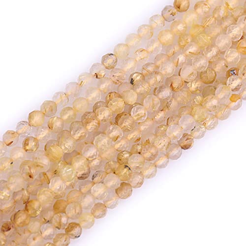 Gem-Inside 3 mm goldener, geruhlter Quarz, natürlicher Edelstein, facettiert, rund, Halbedelstein, lose Rocailles, für Schmuckherstellung, 38,1 cm Strang Gem-Inside 3 mm goldener, geruhlter Quarz, natürlicher Edelstein, facettiert, rund, Halbedelstein, lose Rocailles, für Schmuckherstellung, 38,1 cm Strang von GEM-INSIDE CREATE YOUR OWN FASHION