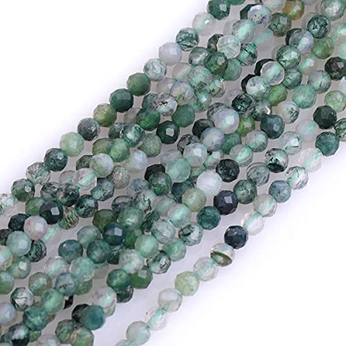 Gem-Inside 3 mm grüner Moosachat, natürlicher Edelstein, facettiert, rund, Halbedelstein, lose Rocailles, für Schmuckherstellung, 38,1 cm Strang Gem-Inside 3 mm grüner Moosachat, natürlicher Edelstein, facettiert, rund, Halbedelstein, lose Rocailles, für Schmuckherstellung, 38,1 cm Strang von GEM-INSIDE CREATE YOUR OWN FASHION