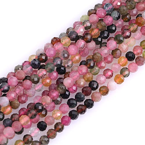 Gem-Inside 3 mm mehrfarbiger Turmalin, natürlicher Edelstein, facettiert, rund, Halbedelstein, lose Rocailles-Perlen für Schmuckherstellung, 38,1 cm Strang Gem-Inside 3 mm mehrfarbiger Turmalin, natürlicher Edelstein, facettiert, rund, Halbedelstein, lose Rocailles-Perlen für Schmuckherstellung, 38,1 cm Strang von GEM-INSIDE CREATE YOUR OWN FASHION