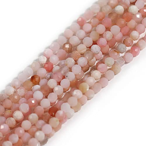 Gem-Inside 3 mm rosa Opal, natürlicher Edelstein, facettiert, rund, Halbedelstein, lose Rocailles, für Schmuckherstellung, 38,1 cm Strang Gem-Inside 3 mm rosa Opal, natürlicher Edelstein, facettiert, rund, Halbedelstein, lose Rocailles, für Schmuckherstellung, 38,1 cm Strang von GEM-INSIDE CREATE YOUR OWN FASHION
