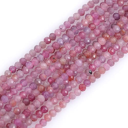Gem-Inside 3 mm winzige Rubin-Natur-Edelstein, facettiert, rund, Halbedelstein, lose Rocailles-Perlen für Schmuckherstellung, 38,1 cm Strang Gem-Inside 3 mm winzige Rubin-Natur-Edelstein, facettiert, rund, Halbedelstein, lose Rocailles-Perlen für Schmuckherstellung, 38,1 cm Strang von GEM-INSIDE CREATE YOUR OWN FASHION