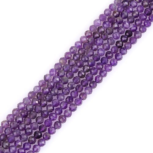 Gem-Inside 4 mm natürlicher violetter Amethystquarz, echter Kristall, Edelstein, facettierte Abstandshalter, Perlen für Schmuckherstellung, Strang, 38,1 cm, AA-Güteklasse AA Gem-Inside 4 mm natürlicher violetter Amethystquarz, echter Kristall, Edelstein, facettierte Abstandshalter, Perlen für Schmuckherstellung, Strang, 38,1 cm, AA-Güteklasse AA von GEM-INSIDE CREATE YOUR OWN FASHION