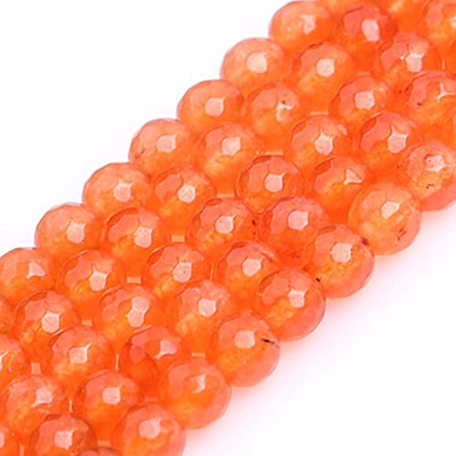 Gem-Inside 6 mm facettierte orange Jade natürliche Edelsteine rund Halbedelsteine lose Perlen für Schmuckherstellung 38,1 cm Strang von GEM-INSIDE CREATE YOUR OWN FASHION