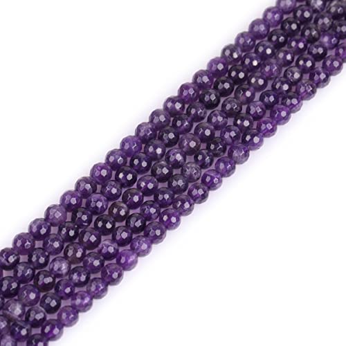 Gem-Inside 6 mm natürlicher violetter Amethystquarz, echter Kristall, facettiert, Abstandshalter für Schmuckherstellung, Strang, 38,1 cm von GEM-INSIDE CREATE YOUR OWN FASHION
