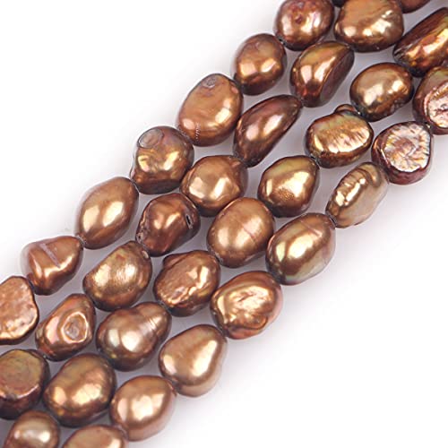 Gem-Inside 8-9 mm braune Perlen echte Süßwasser-Zuchtperle Edelstein Perlen für Schmuckherstellung Bulk volle 38,1 cm von GEM-INSIDE CREATE YOUR OWN FASHION