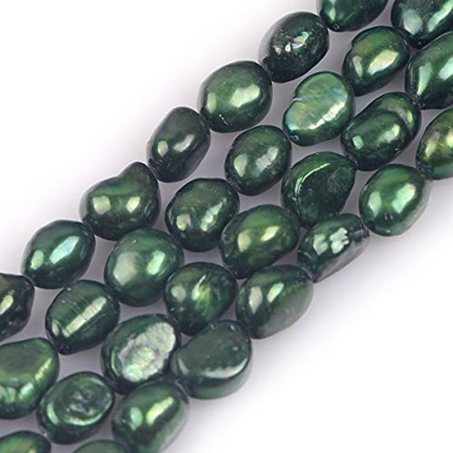 Gem-Inside 8-9 mm dunkelgrüne Perlen echte Süßwasser-Zuchtperlen Edelstein Perlen für Schmuckherstellung Bulk volle 38,1 cm von GEM-INSIDE CREATE YOUR OWN FASHION