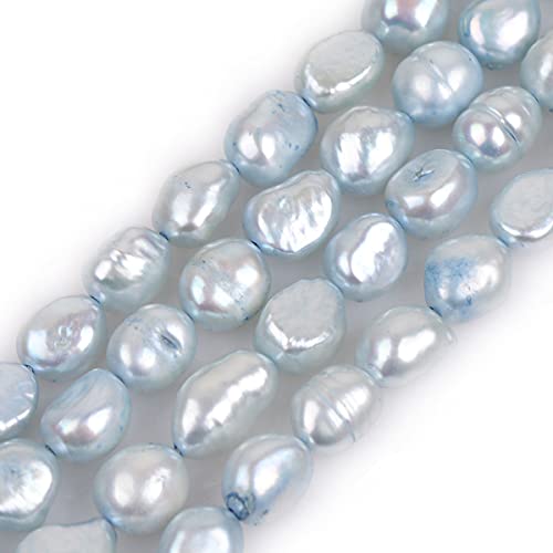 Gem-Inside 8-9 mm hellblaue Perlen echte Süßwasser-Zuchtperle Edelstein Perlen für Schmuckherstellung Bulk volle 38,1 cm von GEM-INSIDE CREATE YOUR OWN FASHION