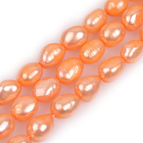 Gem-Inside 8-9 mm orange Perlen echte Süßwasser-Zuchtperlen Edelstein Perlen für Schmuckherstellung Bulk volle 38,1 cm von GEM-INSIDE CREATE YOUR OWN FASHION