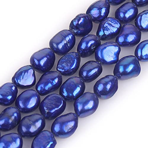 Gem-Inside 8-9 mm tiefblaue Perlen echte Süßwasser-Zuchtperlen Edelstein Perlen für Schmuckherstellung Bulk volle 38,1 cm von GEM-INSIDE CREATE YOUR OWN FASHION