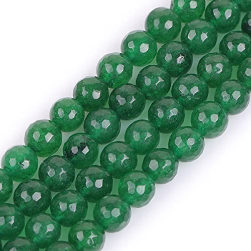 Gem-Inside 8 mm Grün Jade Natürlicher Edelstein facettiert runde Halbedelsteine Lose Perlen für Schmuckherstellung 38,1 cm Strang von GEM-INSIDE CREATE YOUR OWN FASHION