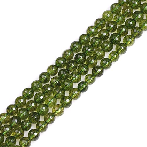 Gem-Inside 8 mm natürlicher grüner Peridot-Quarz, echter Kristall, facettierte Abstandshalter für Schmuckherstellung, Strang, 38,1 cm von GEM-INSIDE CREATE YOUR OWN FASHION