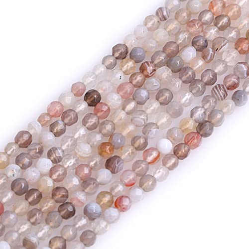 Gem-Inside Botswana-Achat, natürlicher Edelstein, facettiert, rund, Halbedelstein, lose Rocailles, für Schmuckherstellung, 38,1 cm Strang Gem-Inside Botswana-Achat, natürlicher Edelstein, facettiert, rund, Halbedelstein, lose Rocailles, für Schmuckherstellung, 38,1 cm Strang von GEM-INSIDE CREATE YOUR OWN FASHION