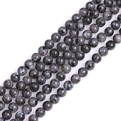 Gem Inside natürliche 6 mm schwarze Larvikit runde Halbedelsteine lose Perlen für Schmuckherstellung 38,1 cm von GEM-INSIDE CREATE YOUR OWN FASHION