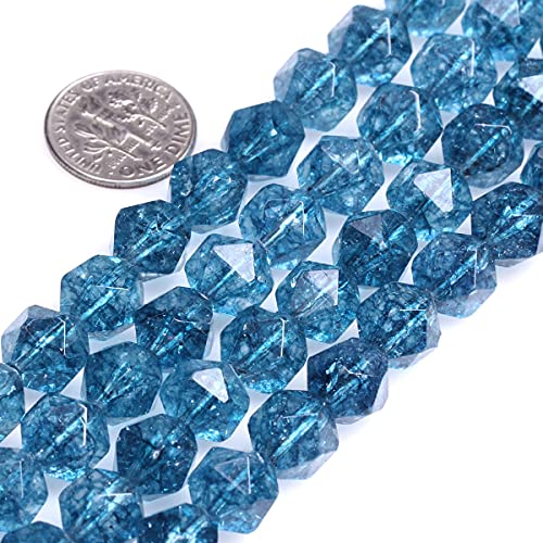 Gem-Inside natürlicher 10 mm blauer Kyanit-Stein, runder Edelstein, Halbedelstein, facettierte Perlen für Schmuckherstellung, 38,1 cm Perlenstrang zum Selbermachen (38 Stück/Strang) von GEM-INSIDE CREATE YOUR OWN FASHION