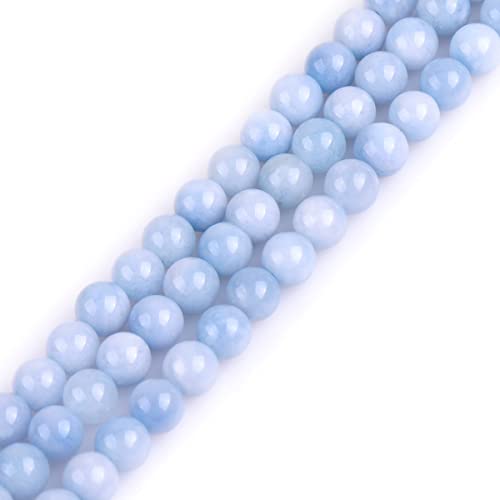 Halbedelstein-Perlen für Schmuckherstellung, 12 mm, Aquamarin, Blau, 38 cm, Semi-Aquamarin Blue Jade, 6 mm von GEM-INSIDE CREATE YOUR OWN FASHION